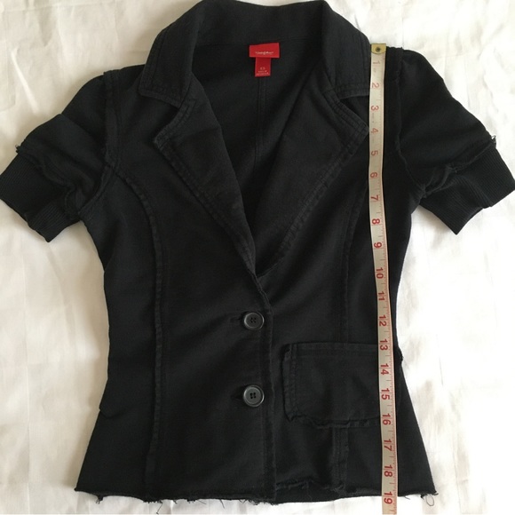 Fitted Black Mossimo Short-sleeved 2-button Jacket - Picture 16 of 16